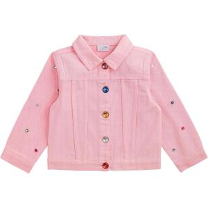 Mud Pie Baby Girls’ Mud Pie Kids Jewel Denim Jacket(Pink)