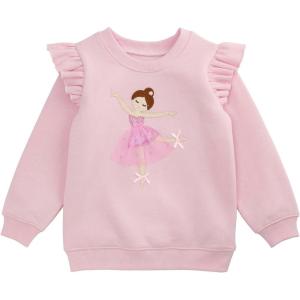 Mud Pie Girls’ Mud Pie Kids Ballet Sweatshirt(Pink)