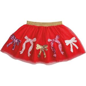 Mud Pie Girls’ Mud Pie Kids Multi Bow Sequin Tutu(Red)