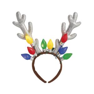 Mud Pie Kids Christmas Gold Light Up Headbands(Silver)