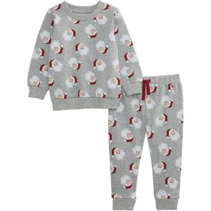 Mud Pie Kids Christmas Grey Santa Jogger Set