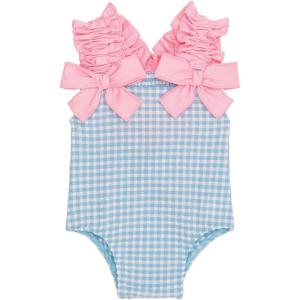 Mud Pie Toddler Girl Crinkle Check Baby One Piece Swimsuit