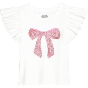 Mud Pie Toddler Girl Dance Ruffle Tee(White)