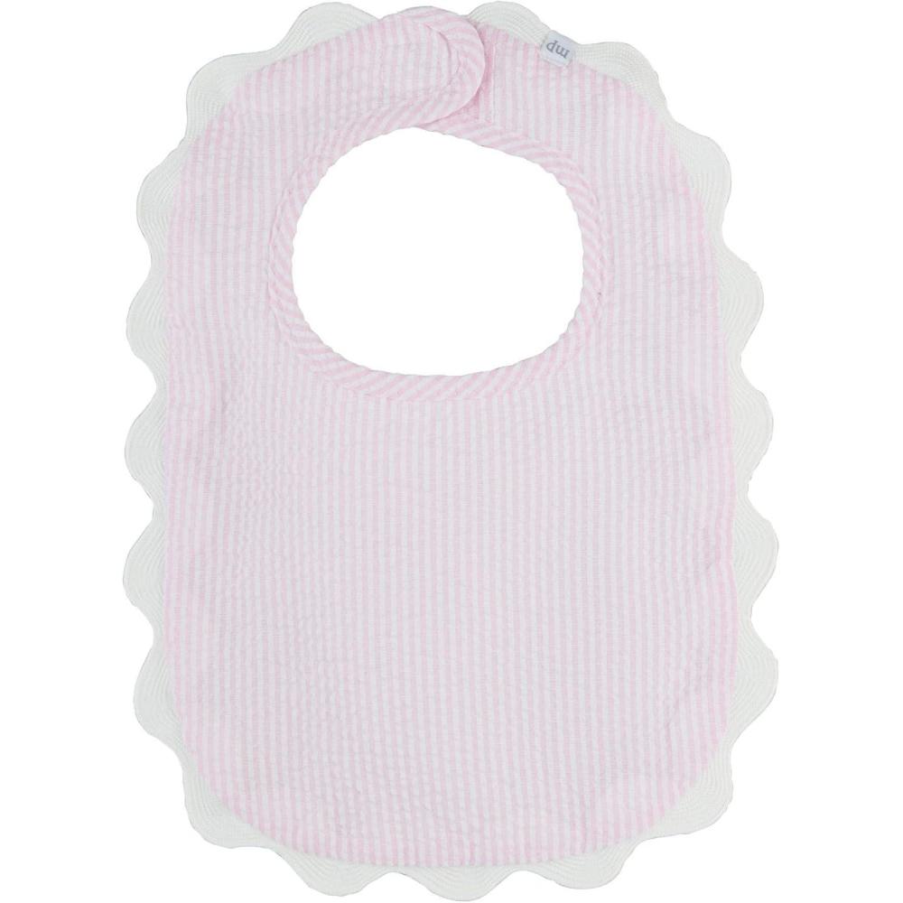 image:imageMud Pie Childrens Pink Seersucker Scallop Bib One Size Fits Most