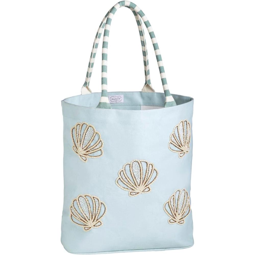 image:imageMud Pie Womens Blue Coastal Luxe Tote