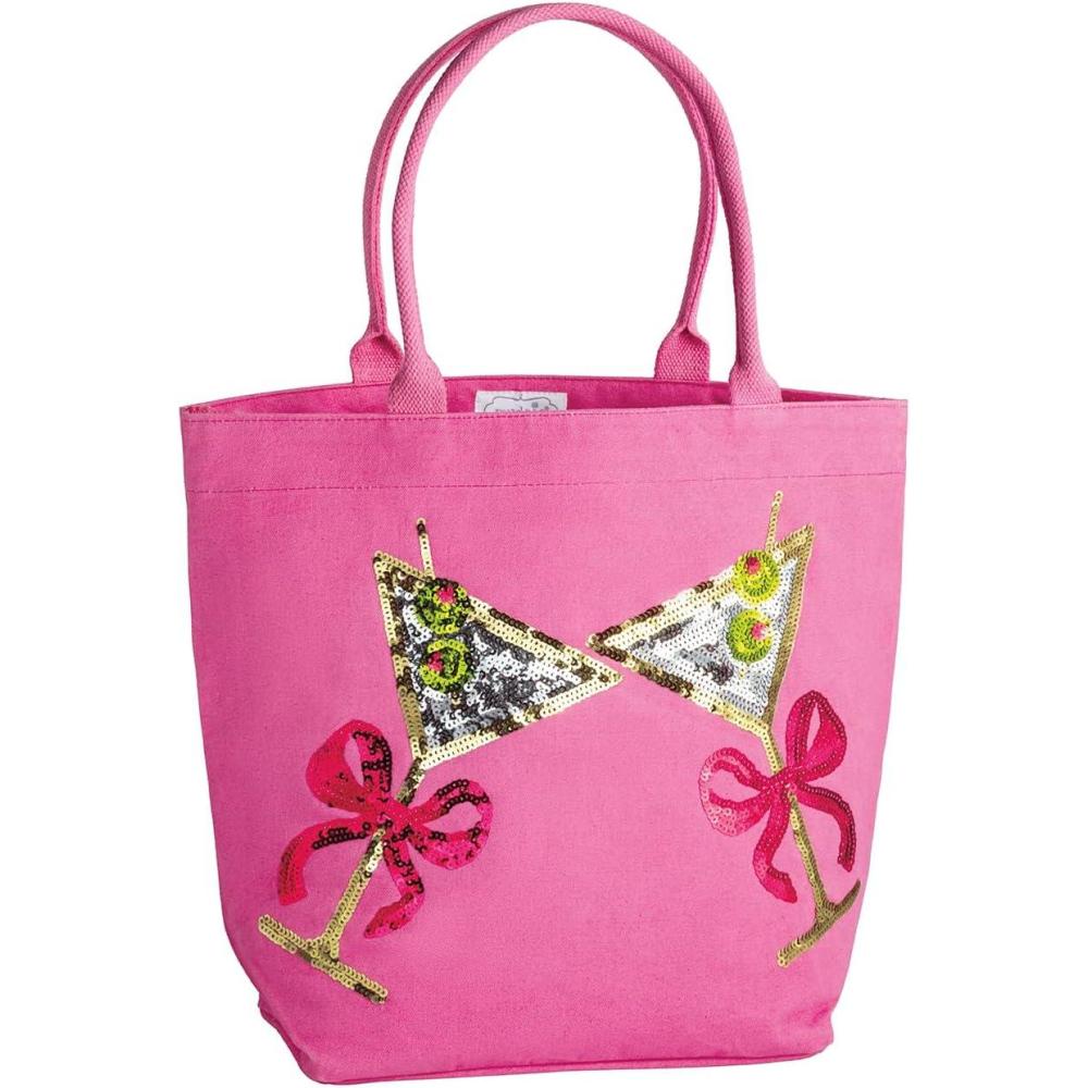 image:imageMud Pie Womens Hot Pink Cheers Sparkle Tote
