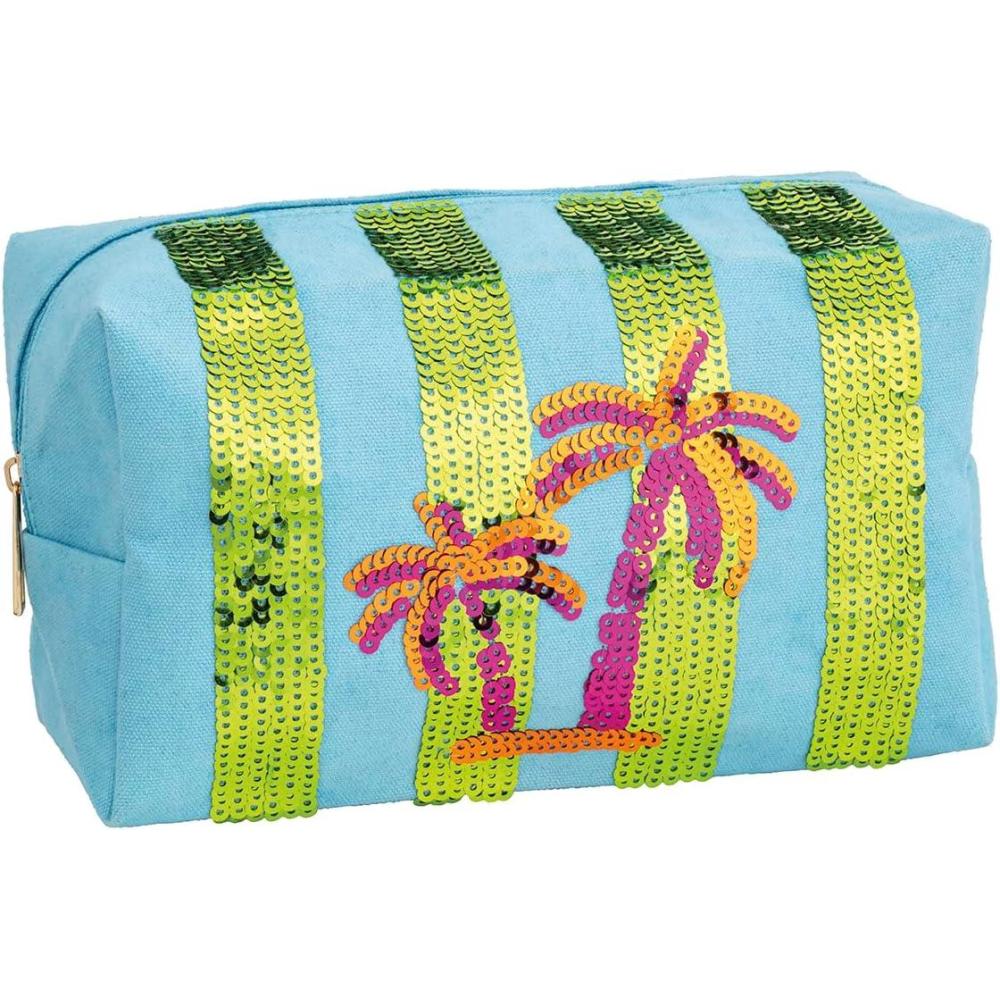 image:imageMud Pie Womens Peony Pink Block Print Small CaseBlue