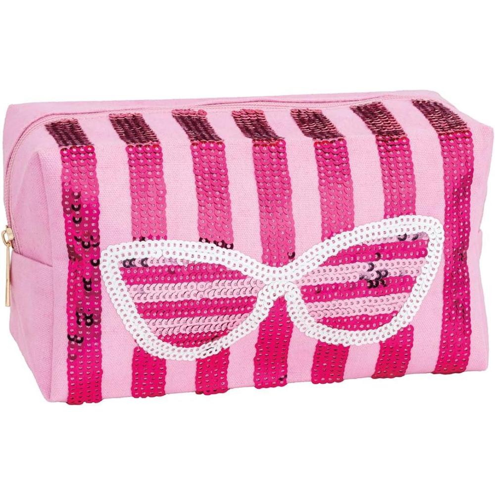 image:imageMud Pie Womens Peony Pink Block Print Small CaseLight Pink