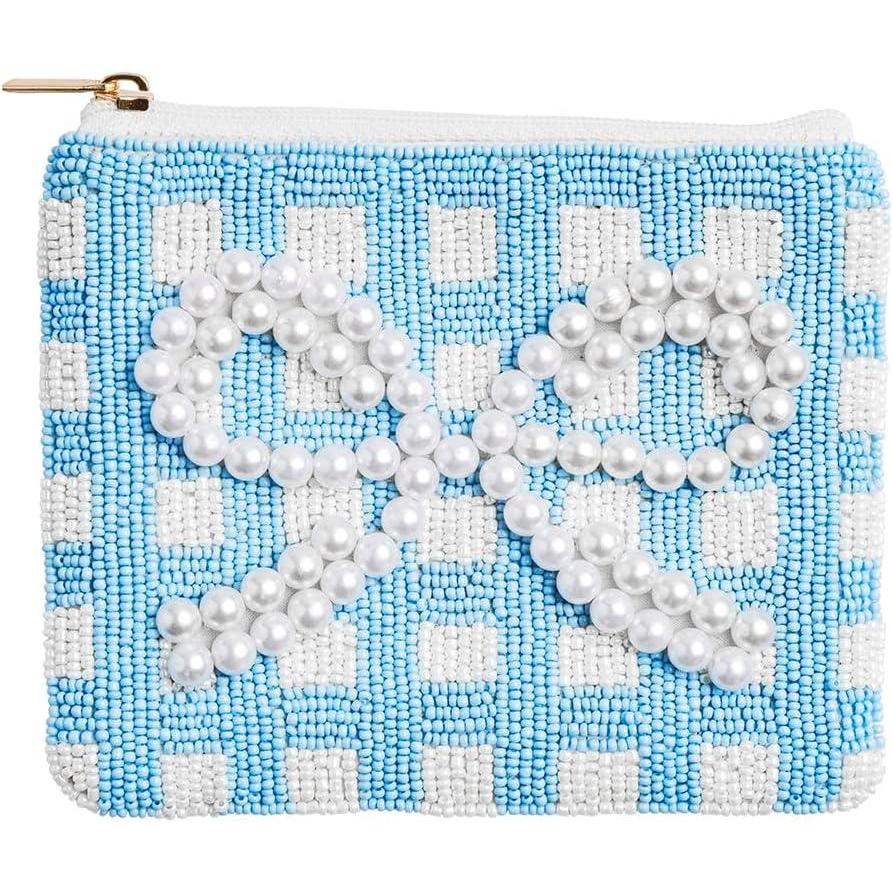 image:imageMud Pie Womens White Bow Beaded CaseBlue