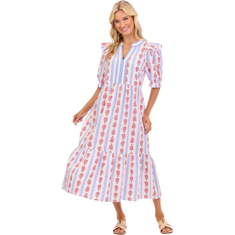 image:imageMud Pie Womens White Jonah Midi Dress