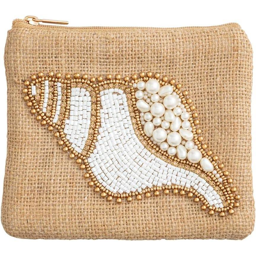 image:imageMud Pie Womens White Small Block Print CaseBeige
