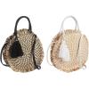 Mud Pie Circle Fringe Tote, White