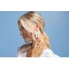 Mud Pie Women’s Bow Beaded Earrings(White)