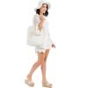 Mud Pie Women’s Mud Pie Women’s Jute Tote & Case Set(White)
