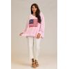 Mud Pie Women’s One Size American Flag Sweater(Pink)