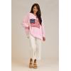Mud Pie Women’s One Size American Flag Sweater(Pink)