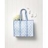 Mud Pie Women’s White Bow Block Print Tote