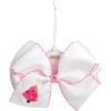 Mud Pie Girls Kids Christmas Embroidered Bows, Pink, 4 1/4″ x 5 1/2″