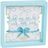 Mud Pie Women’s Bow Beaded Bracelet Set of 3(Blue)