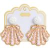Mud Pie Women’s Coastal Beaded Earring(Pink)