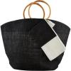 Mud Pie Women’s Mud Pie Women’s Jute Tote & Case Set(Black)