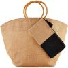 Mud Pie Women’s Mud Pie Women’s Jute Tote & Case Set(Tan)