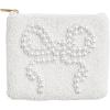 Mud Pie Women’s White Bow Beaded Case(Beige)