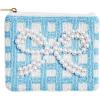 Mud Pie Women’s White Bow Beaded Case(Blue)