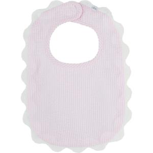 Mud Pie Children’s Pink Seersucker Scallop Bib; One Size Fits Most