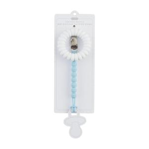 Mud Pie Kids White Teether and Pacy Strap; Pacy Strap 7″ | Rattle 3″ Dia