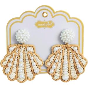 Mud Pie Women’s Coastal Beaded Earring(Natural)