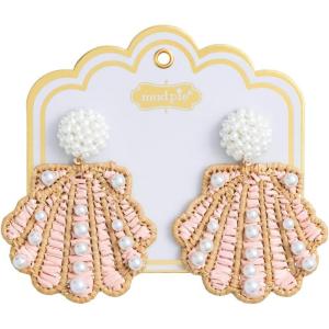 Mud Pie Women’s Coastal Beaded Earring(Pink)
