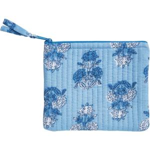 Mud Pie Women’s Cornflower Navy Block Print Small Case(Blue)