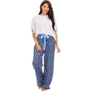 Mud Pie Women’s Floral Pajama Pants(Navy)