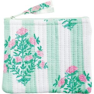 Mud Pie Women’s Peony Pink Block Print Small Case(Green)