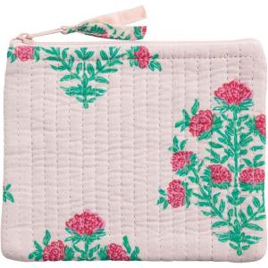 Mud Pie Women’s Peony Pink Block Print Small Case(Medium Pink)