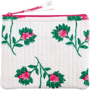 Mud Pie Women’s Peony Pink Block Print Small Case(White)