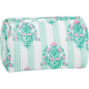 Mud Pie Women’s Pink Stripe Dahlia Block Print Case(Green)