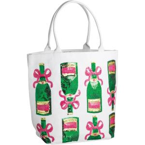 Mud Pie Women’s White Cheers Sparkle Tote