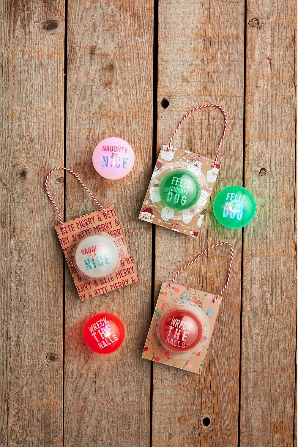 image:imageMud Pie Christmas Light Up Ball Toy Naughty 2 12 Dia