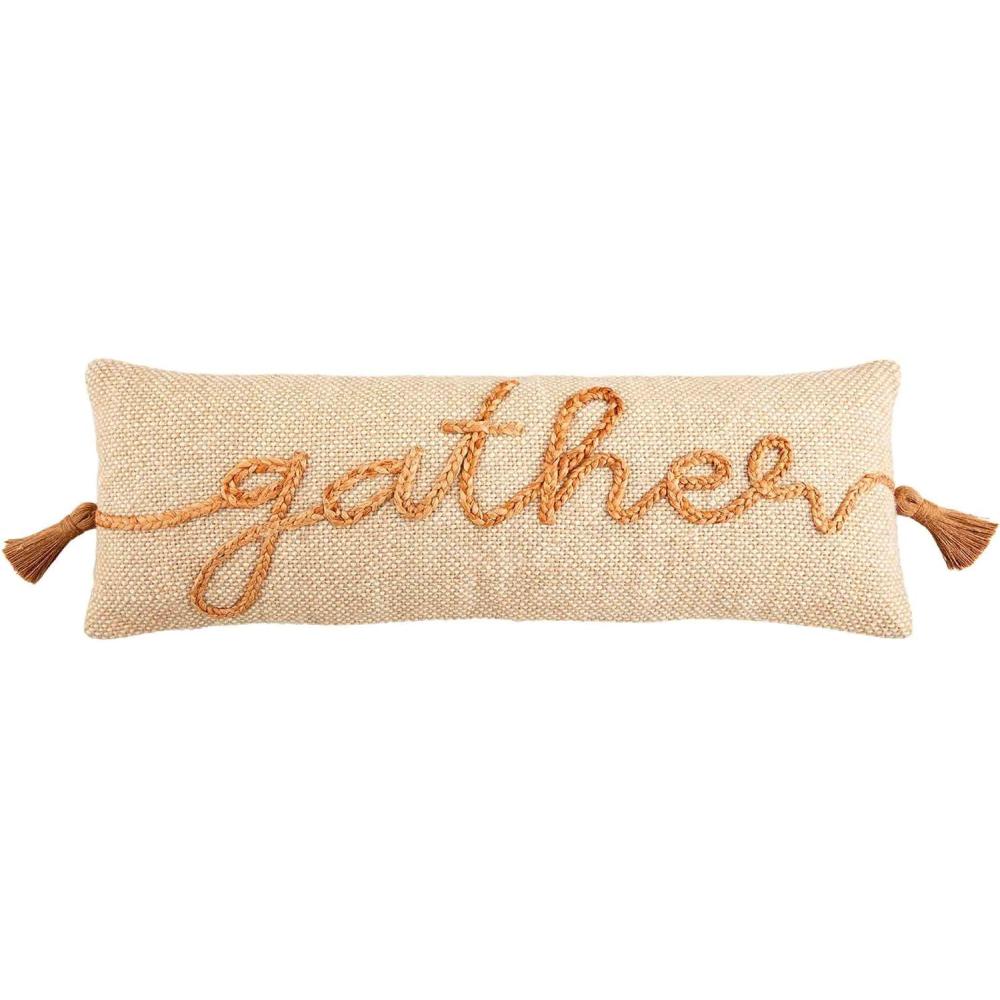 image:imageMud Pie Gather Jute Long Pillow 12 x 35 Tan