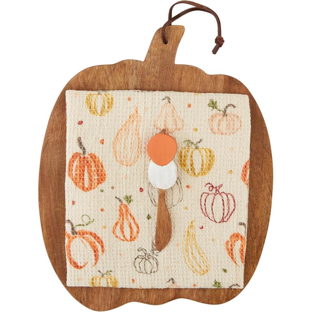 image:imageMud Pie Pumpkin Board Set Pumpkin Print board 13 x 11 spreader 5 12 towel 24 x 16