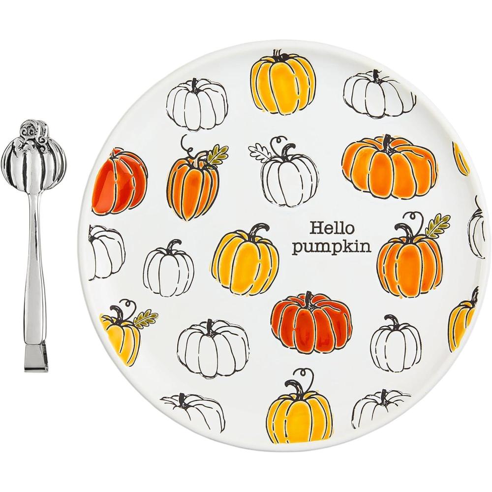 image:imageMud Pie Pumpkin Resist Cookie Plates 10 12 dia ORANGE