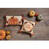 Mud Pie Give Thanks Hooked Wool Pillow, 16″ x 16″, Orange