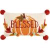 Mud Pie Holiday Dog Hooked Wool Pillow, 12″ x 21″, Blessed