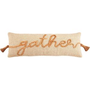 Mud Pie Gather Jute Long Pillow, 12″ x 35″, Tan