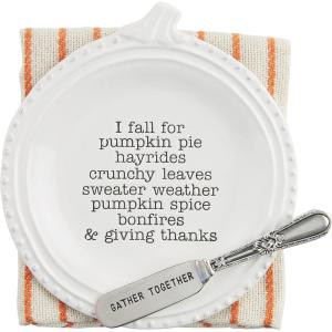 Mud Pie Thanksgiving Appetizer Towel and Spreader Gift Set