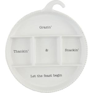 Mud Pie Thanksgiving Divided Server; 2″ x 12″ dia