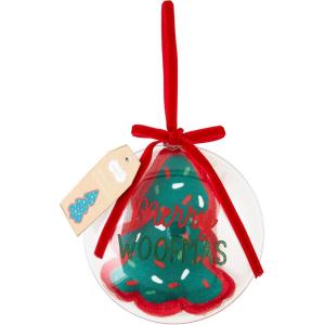 Mud Pie Toy Ornament, Woofmas, 4″ Dia