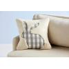 Mud Pie Check Bunny Hooked Pillow, 16″ x 16″